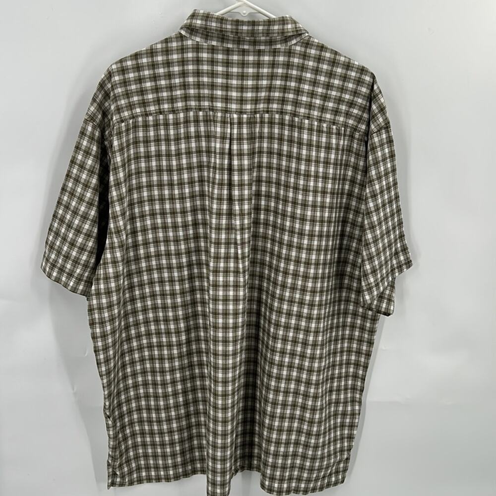 Old Navy Men's Casual Green & White Plaid Short Sleeve Button Shirt size XXL - Picture 7 of 11